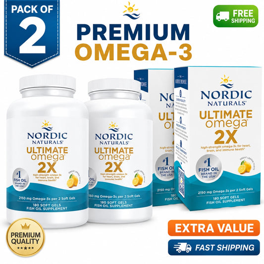 LOT 2 NordicNaturals Ultimate Omega 2X 180 Softgels,Lemon Flavour Exp 1/2027