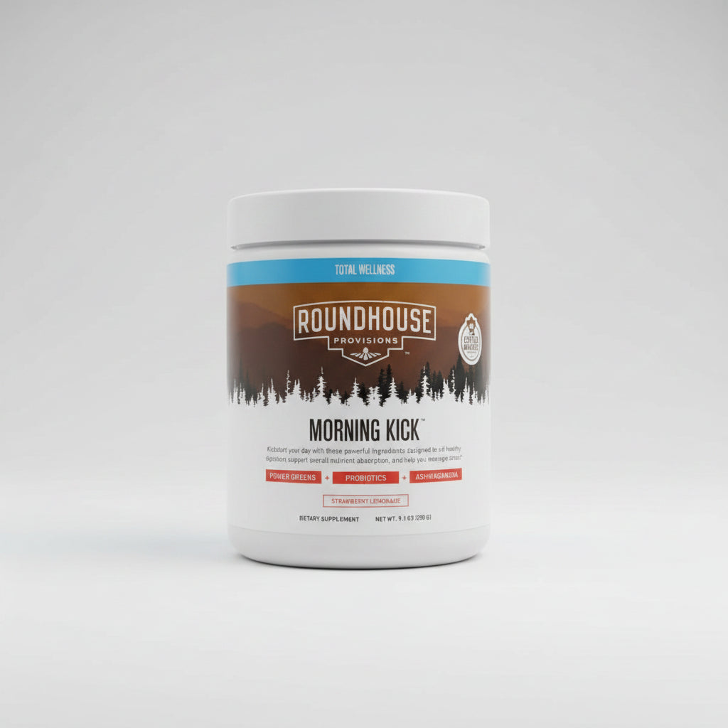 ROUNDHOUSE PROVISIONS MORNING KICK DIGESTIVE POWDER STRAWBERRY LEMONADE Ex 9/27