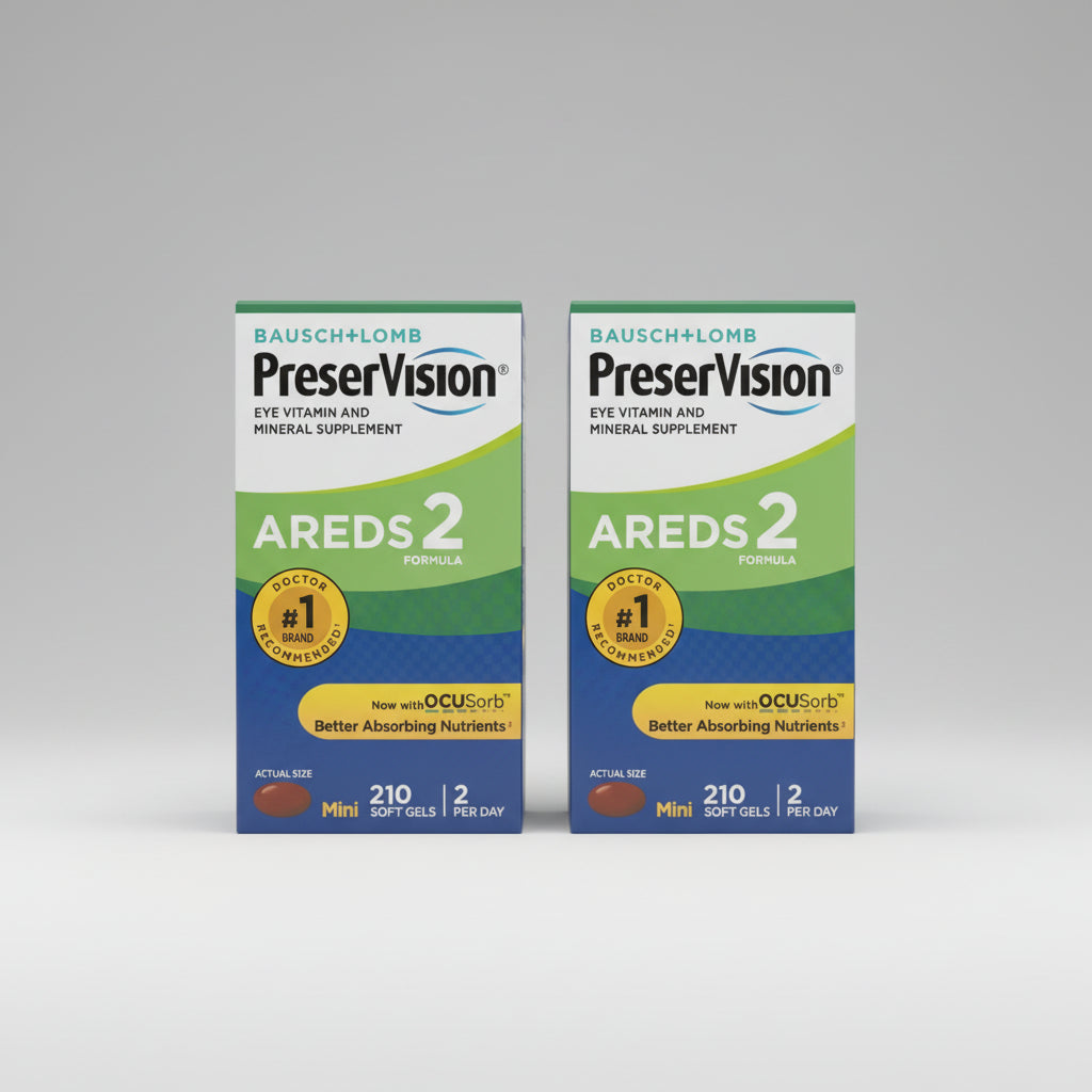 Pack of 2 Preservision l 210 Count Eye Vitamin AREDS 2 Mini Soft gels EXP 04/28