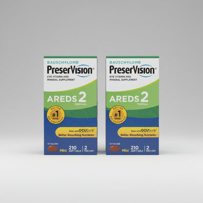 Pack of 2 Preservision l 210 Count Eye Vitamin AREDS 2 Mini Soft gels EXP 04/28