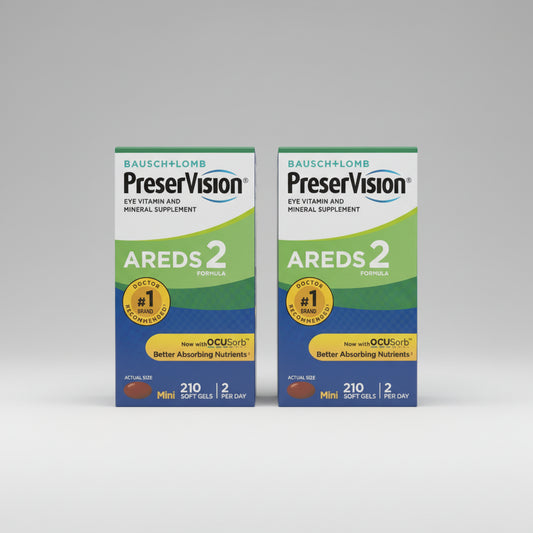 Pack of 2 Preservision l 210 Count Eye Vitamin AREDS 2 Mini Soft gels EXP 04/28