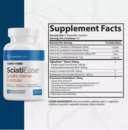 1-3 Pack SciatiEase Labs Sciatic Nerve Support Formula 120 Softgels US